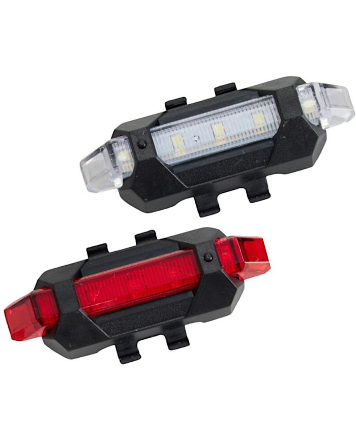 ZESTAW LAMP ROWEROWYCH LED PRZÓD I TYŁ XQMAX ŁADOWANIE USB