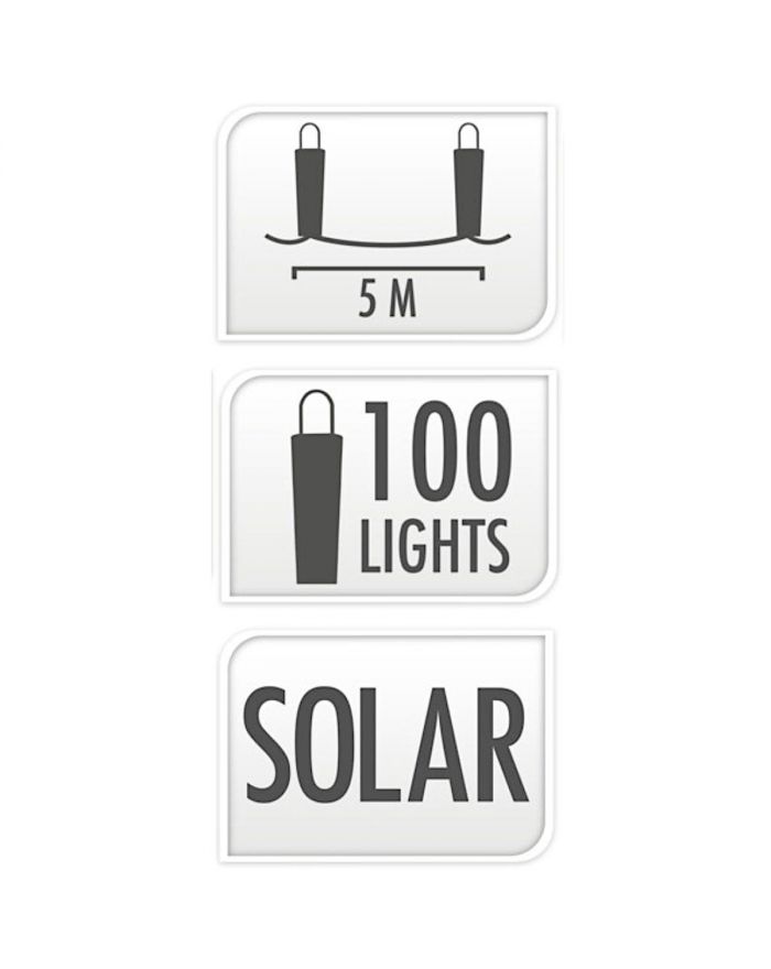 LAMPA SOLARNA ŁAŃCUCH ŚWIETLNY OŚWIETLENIE NAMIOTU PARASOLA 100LED