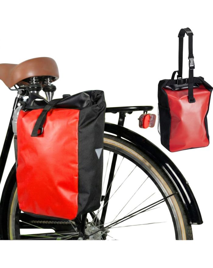 SAKWA TORBA ROWEROWA WODOSZCZELNA TYLNA NA BAGAŻNIK CZERWONA 13,5L XQMAX PRO