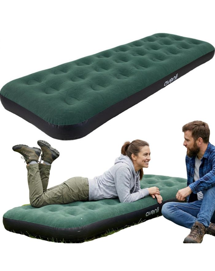 MATERAC FLOKOWANY 1-OSOBOWY ZIELONY 191x73x22CM 24642