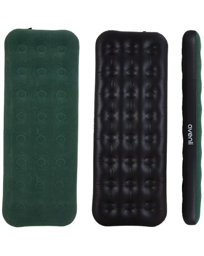 MATERAC FLOKOWANY 1-OSOBOWY ZIELONY 191x73x22CM 24642