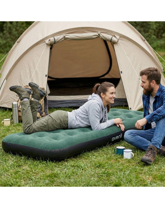 MATERAC FLOKOWANY 1-OSOBOWY ZIELONY 191x73x22CM 24642