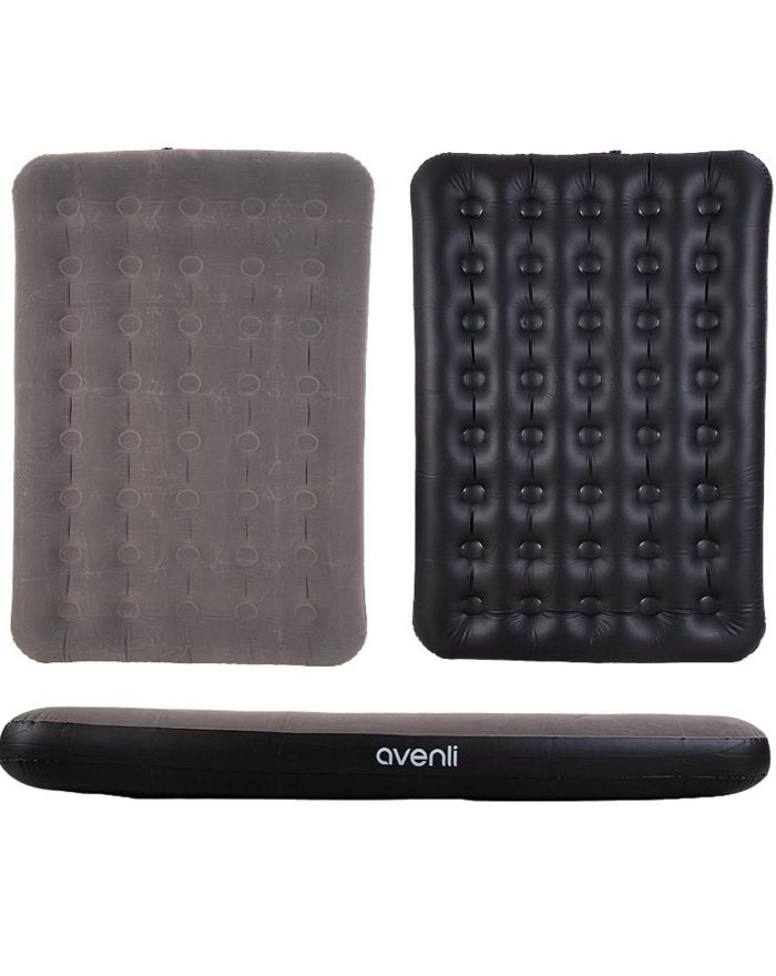 MATERAC FLOKOWANY 2-OSOBOWY SZARY 191x137x22CM 24639