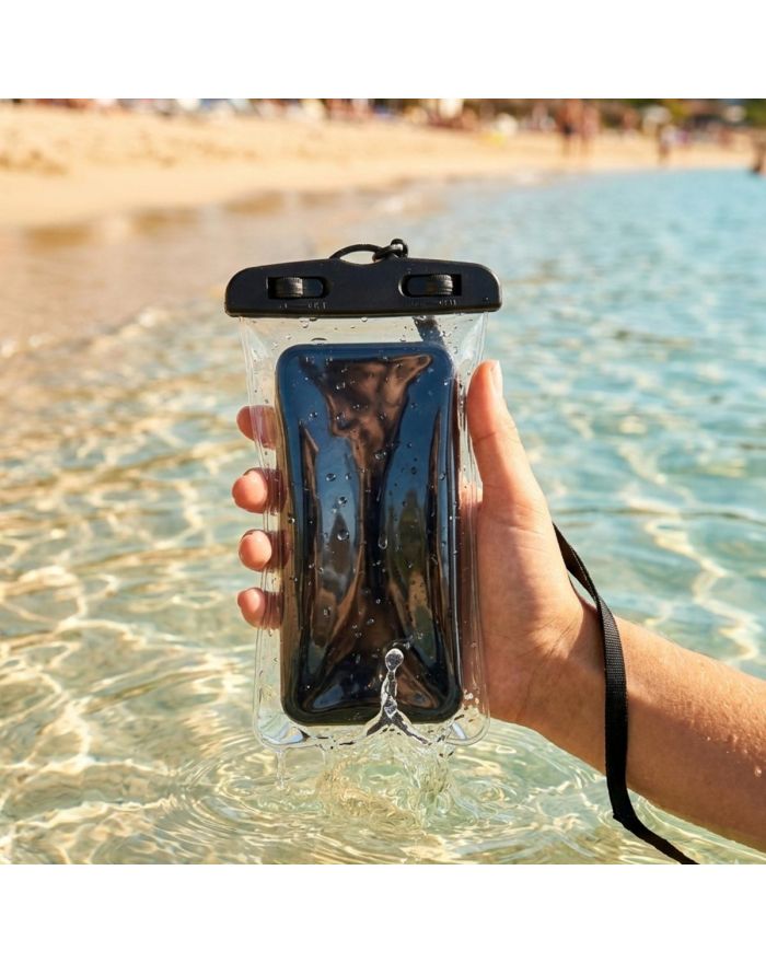 WODOODPORNE ETUI POKROWIEC NA TELEFON 11,7X21CM PVC CZARNE GRUNDIG