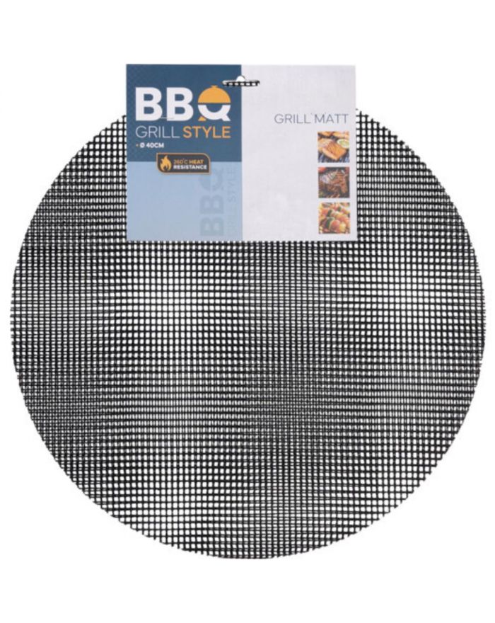 MATA SIATKA GRILLOWA OKRĄGŁA 2 SZT 40 CM NON STICK PTFE WŁÓKNO SZKLANE BBQ