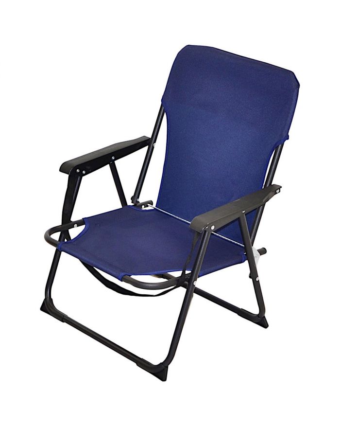 FOTEL TURYSTYCZNO PLAŻOWY Z PODŁOKIETNIKAMI 52X54X25/66CM SKŁADANY GRANATOWY REDCLIFFS