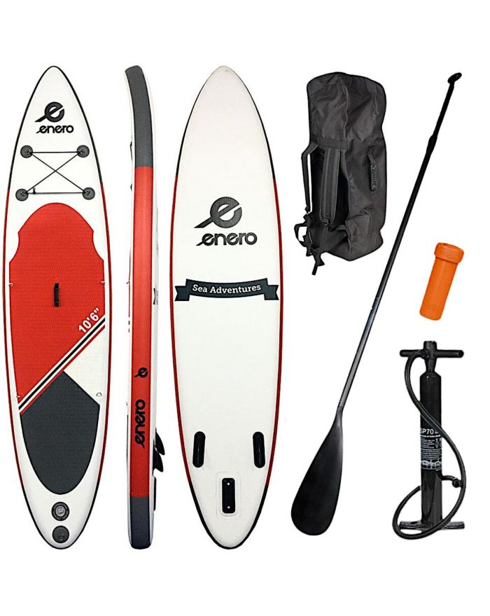 ZESTAW - DESKA SUP DMUCHANA 145KG 320X81X15CM ENERO