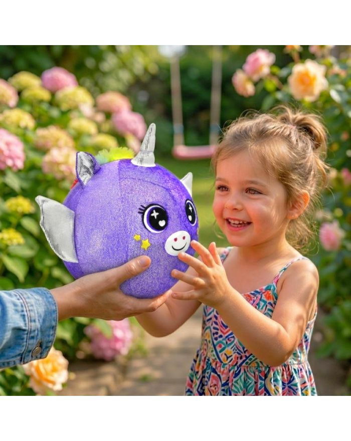 PIŁKA EMOJI 23CM JEDNOROŻEC FIOLETOWA