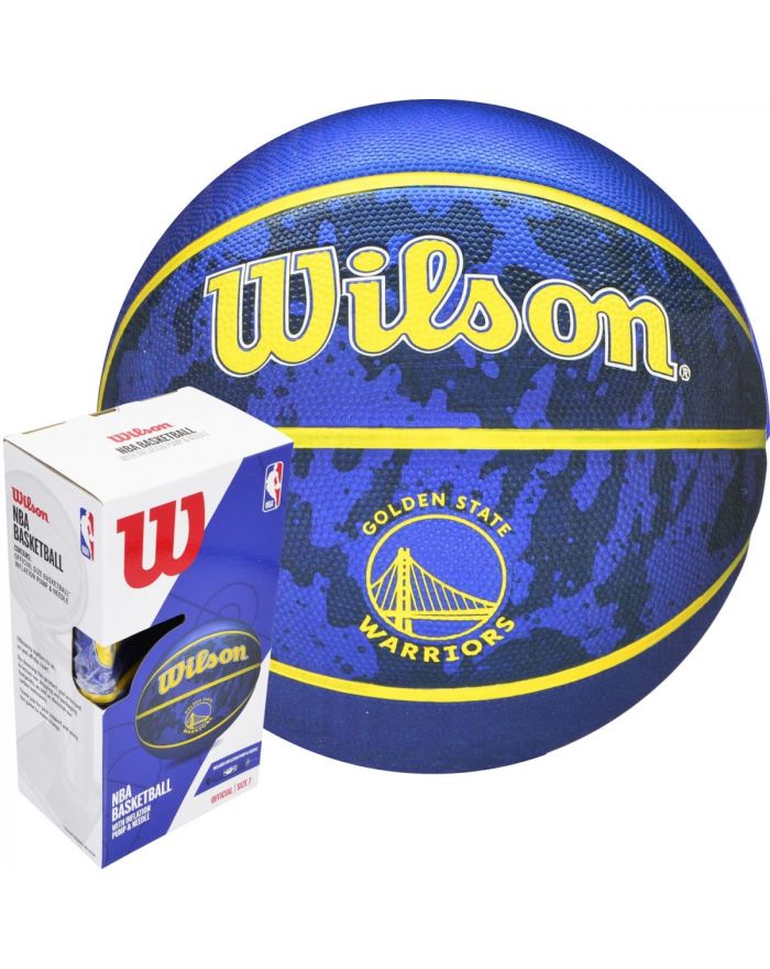 PIŁKA DO KOSZYKÓWKI WILSON NBA TEAM GOLDEN STADE WARRIORS + POMPKA BOX R.7