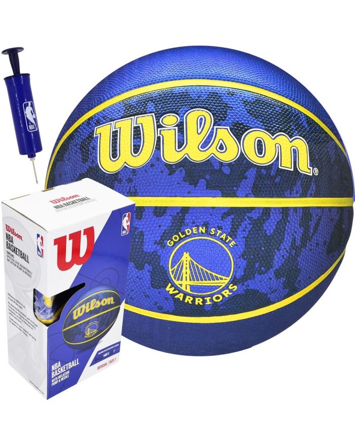 PIŁKA DO KOSZYKÓWKI WILSON NBA TEAM GOLDEN STADE WARRIORS + POMPKA BOX R.7