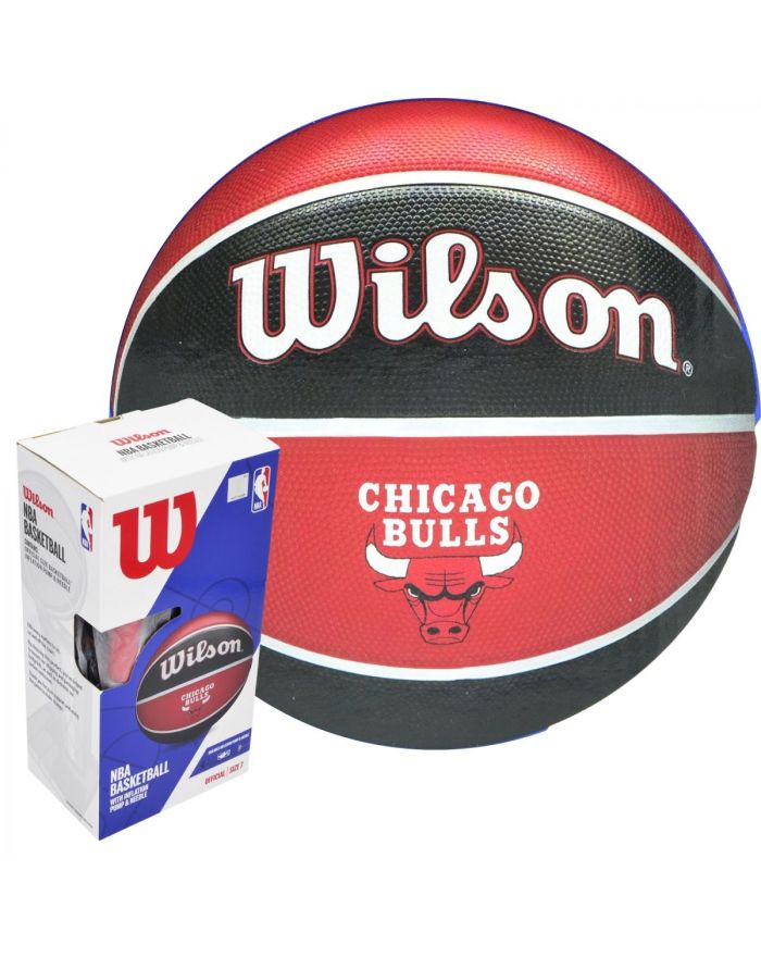 PIŁKA DO KOSZYKÓWKI WILSON NBA TEAM CHICAGO BULLS + POMPKA BOX R.7