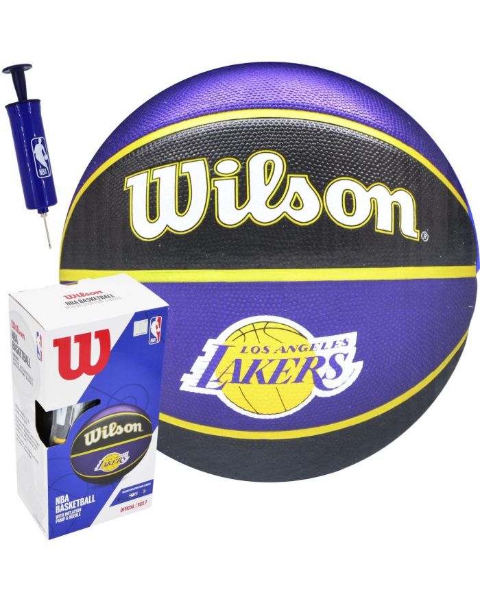 PIŁKA DO KOSZYKÓWKI WILSON NBA TEAM LA LAKERS + POMPKA BOX R.7