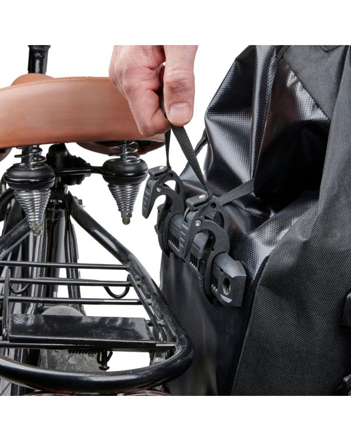 SAKWA TORBA ROWEROWA WODOSZCZELNA TYLNIA NA BAGAŻNIK CZARNA 24L DUNLOP