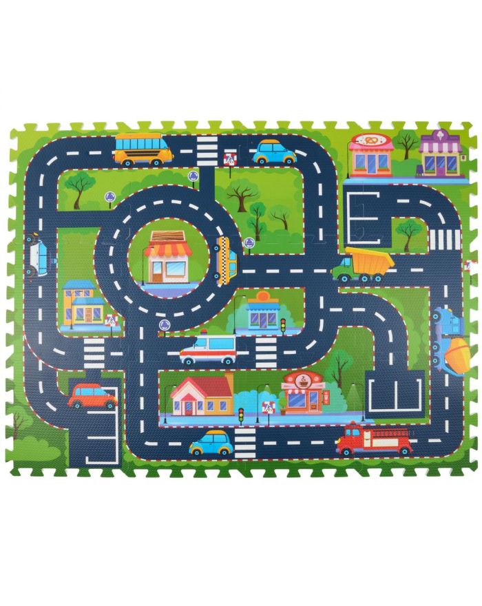 MATA PUZZLE PIANKOWE DO ZABAWY EVA 30X30CM MIASTO 12 ELEMENTÓW