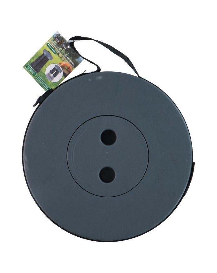 KRZESŁO WĘDKARSKIE TURYSTYCZNE TABORET SKŁADANY SZARY  śr 25cm wys45,3cm