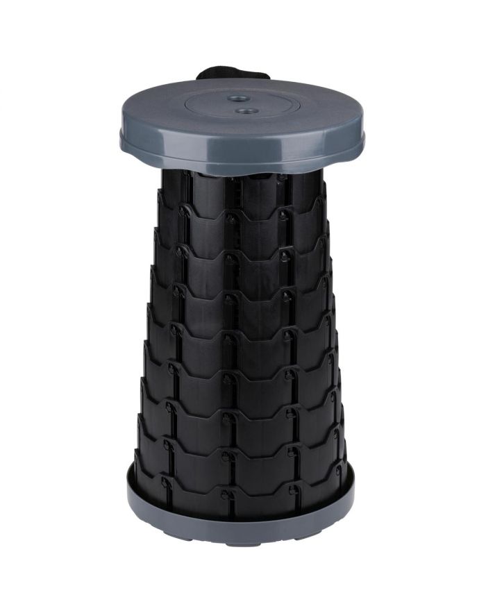 KRZESŁO WĘDKARSKIE TURYSTYCZNE TABORET SKŁADANY SZARY  śr 25cm wys45,3cm