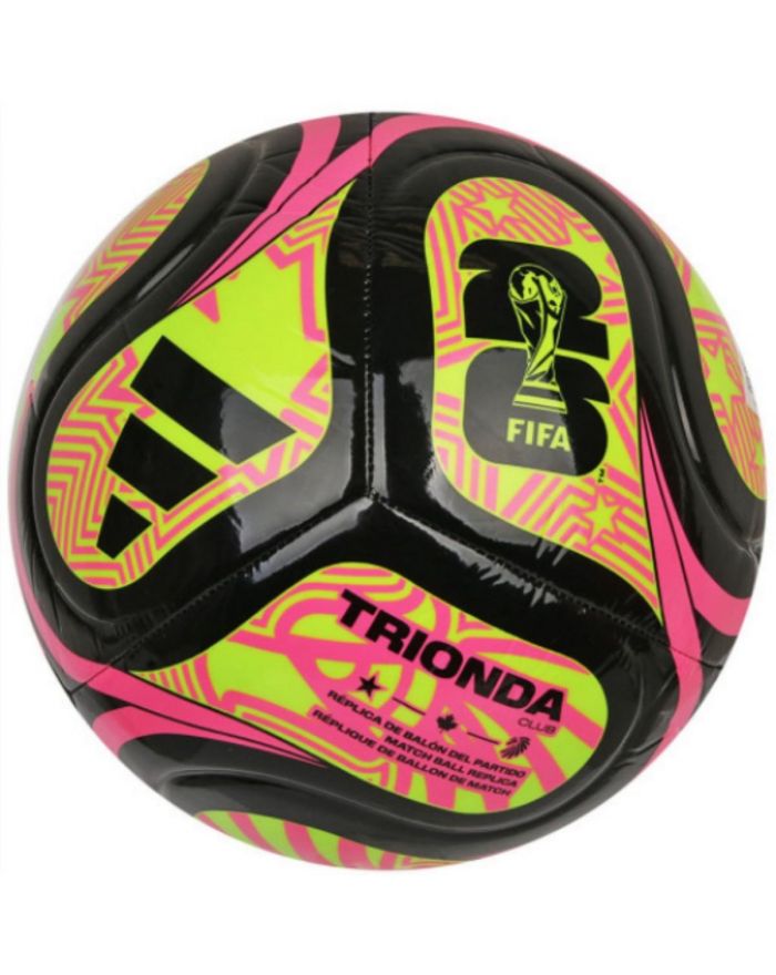 PIŁKA NOŻNA ADIDAS WORLD CUP 26 TRIONDA CLUB CZARNO-RÓŻOWO-ZIELONA JD8053 R.5