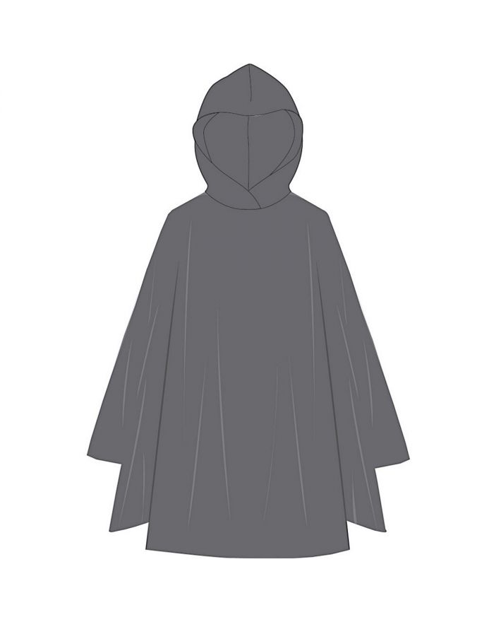 PONCHO PRZECIWDESZCZOWE ROWEROWE DLA DOROSŁYCH 100x130x1CM PE 135GR SZARE DUNLOP
