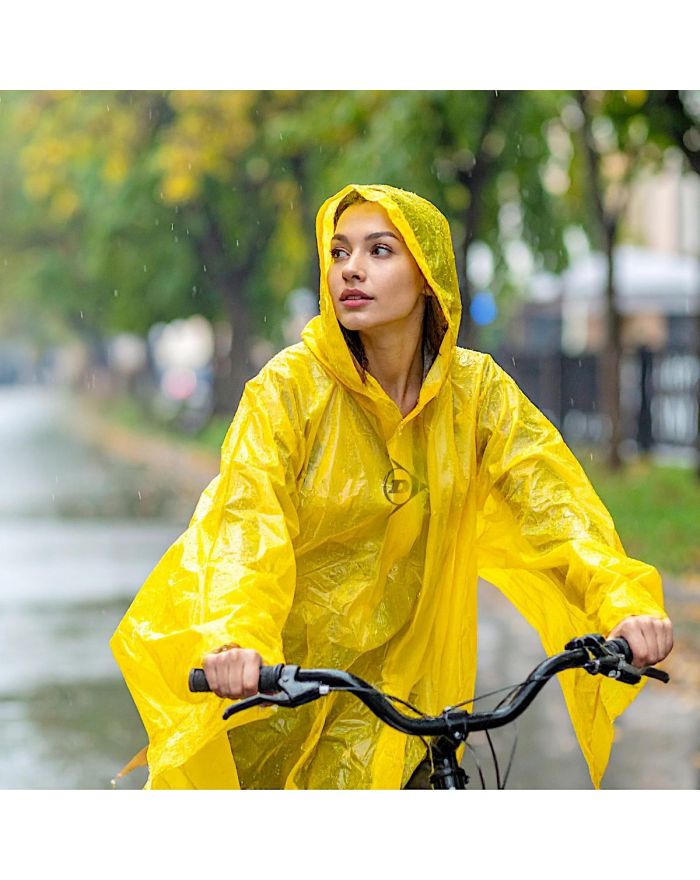 PONCHO PRZECIWDESZCZOWE ROWEROWE DLA DOROSŁYCH 100x130x1CM PE 135GR ŻÓŁTE DUNLOP