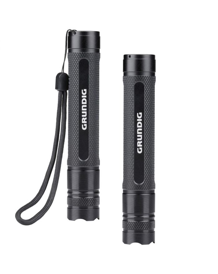 LATARKA RĘCZNA LED GRUNDIG 3,5W 160 LM 65 M ALUMINIOWA CZARNA