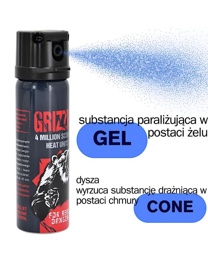 GAZ PIEPRZOWY GRIZZLY GEL 4MLN SHU 26.4% OC 63ML STOŻEK 13063-C SHARG