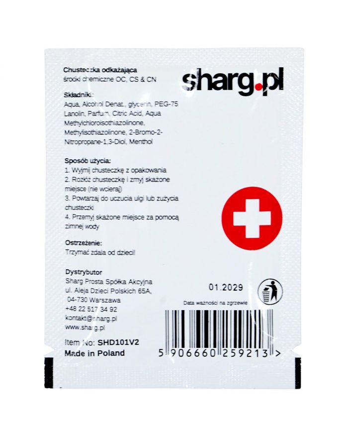 CHUSTECZKA NEUTRALIZUJĄCA GAZ PIEPRZOWY SHD101V2 SHARG