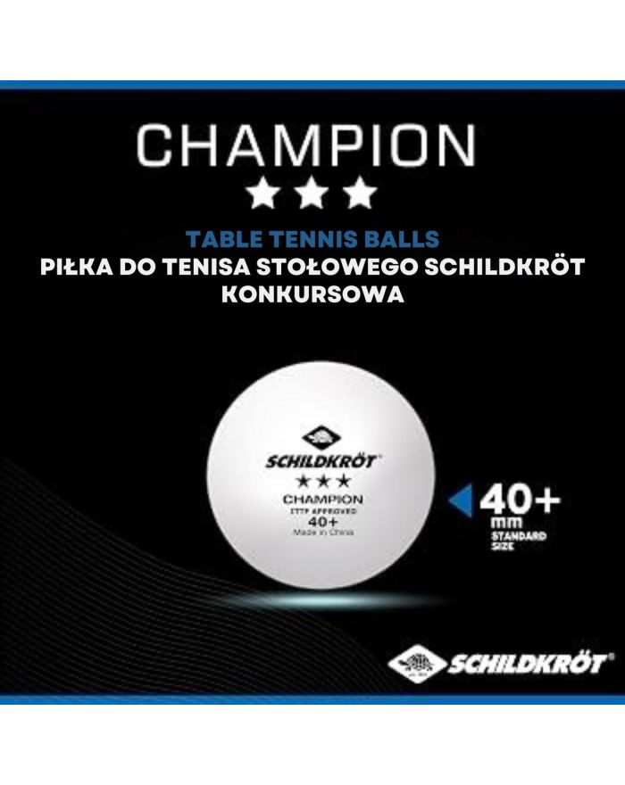 PIŁECZKI TENIS STOŁOWY CHAMPION ITTF POLY 40 3SZT DONIC