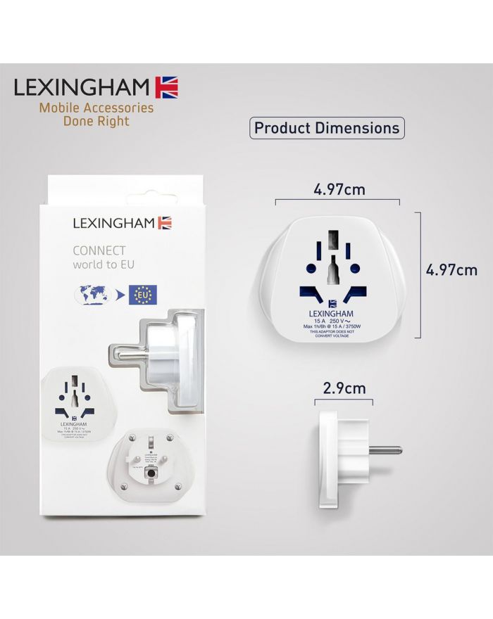 LEXINGHAM PRZEJŚCIÓWKA ADAPTER UNIWERSALNA ŚWIAT-> EU SHUCKO 2SZT