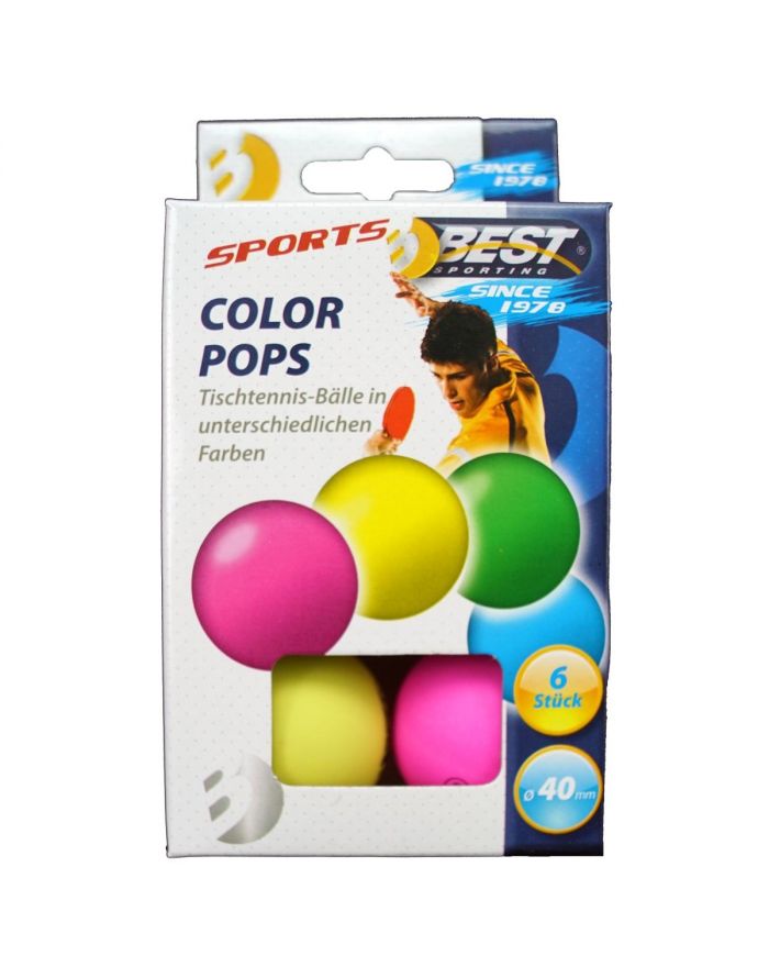 PIŁECZKI DO TENISA STOŁOWEGO KOLOROWE 6SZT BEST SPORTING