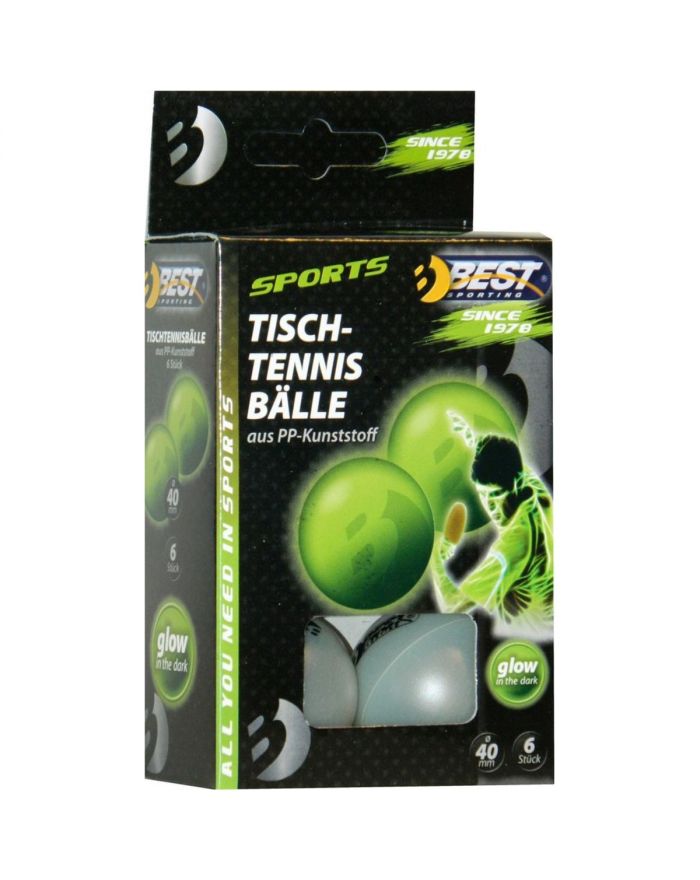 PIŁECZKI DO TENISA STOŁOWEGO ŚWIECĄCE 6SZT BEST SPORTING