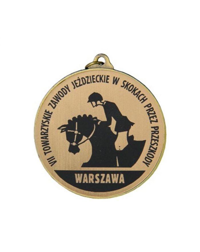 Medal metalowy z grawerowaniem na laminacie