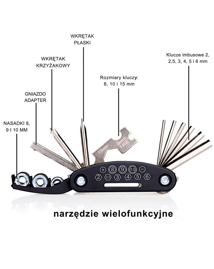 ZESTAW NARZĘDZI DO NAPRAWY ROWERU 14 ELEMENTÓW DUNLOP