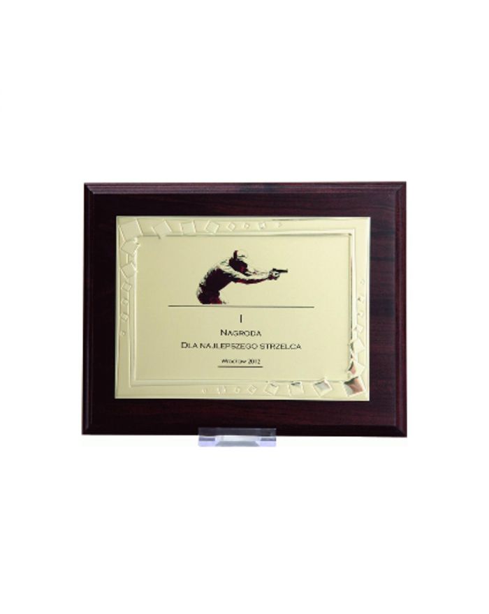 Dyplom z tworzywa sztucznego z metalową blaszką grawerowany