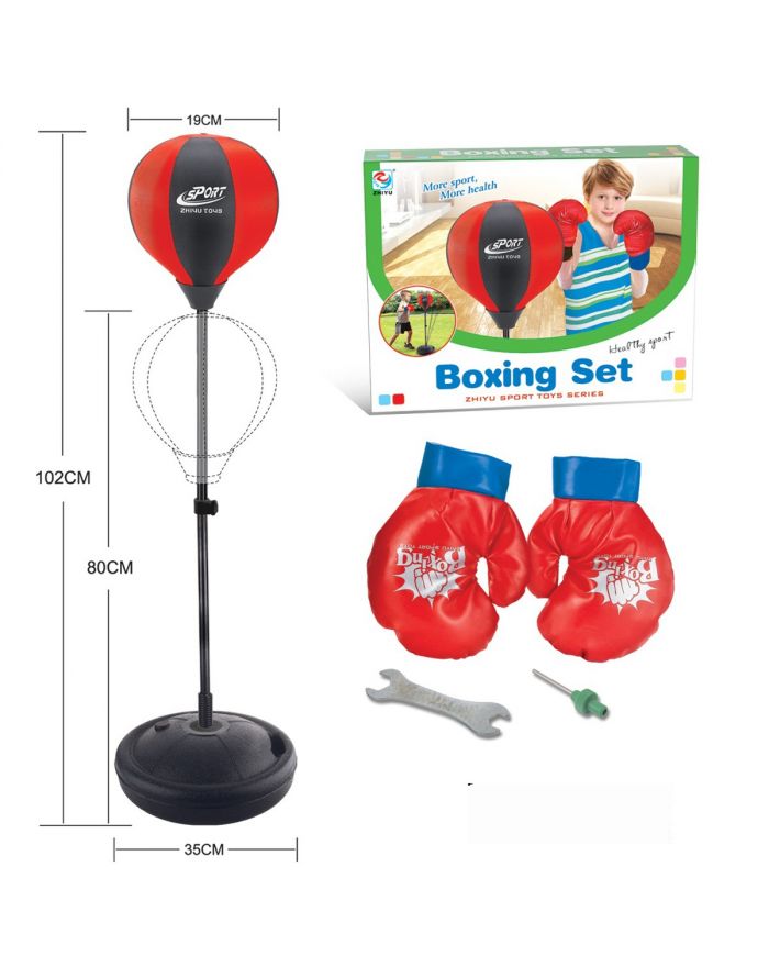 ZESTAW BOKSERSKI ENERO DLA DZIECI REGULOWANY 80-102CM I RĘKAWICE