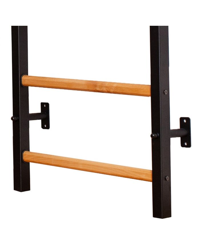 DRABINKA GIMNASTYCZNA DREWNIANO METALOWA Z METALOWYM DRĄŻKIEM I AKCESORIAMI DLA DZIECI BENCHK 721B A076