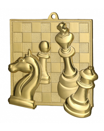 Medal złoty - szachy - medal stalowy