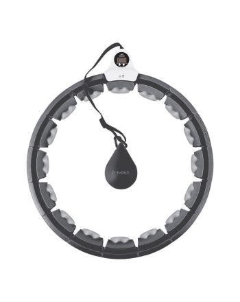 HHW06 HULA HOP BLACK Z WYPUSTKAMI I OBCIĄŻNIKIEM + LICZNIK HMS