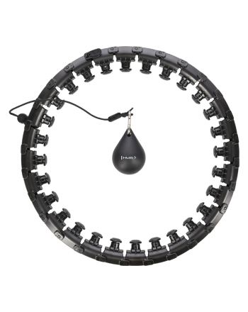 HHW12 PLUS SIZE HULA HOP BLACK Z WYPUSTKAMI I OBCIĄŻNIKIEM HMS