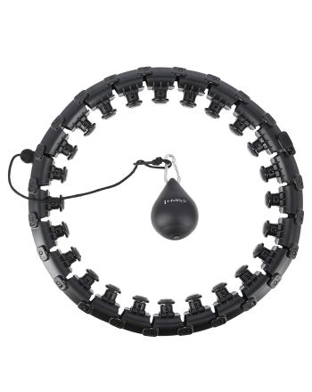 HHW01 HULA HOP BLACK Z WYPUSTKAMI I OBCIĄŻNIKIEM HMS
