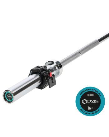 GO320 + ZG1000 BLACK GRYF OLIMPIJSKI 14,8KG 1830MM HMS PREMIUM ZACISKAMI LOCK JAW BLACK