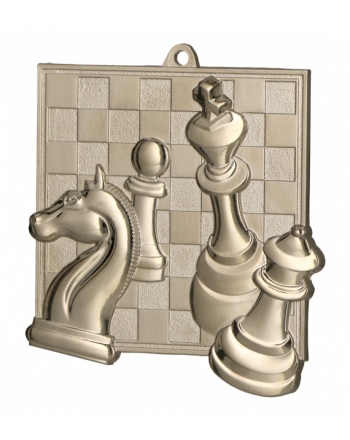 Medal srebrny - szachy - medal stalowy