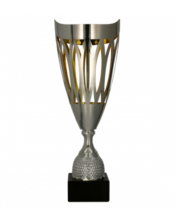 Puchar metalowy srebrno - złoty 38.5cm
