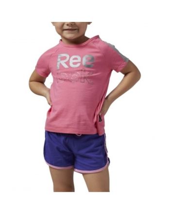 ZESTAW SPORTOWY REEBOK SHORT SLEEVE AO2956 PINK/PURPLE SESOPK 152