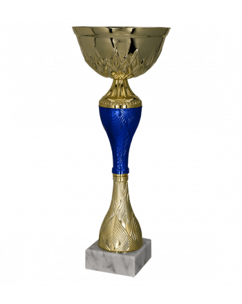 Puchar metalowy złoto-niebieski 23cm