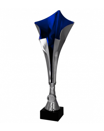 Puchar plastikowy srebrno-niebieski 42cm