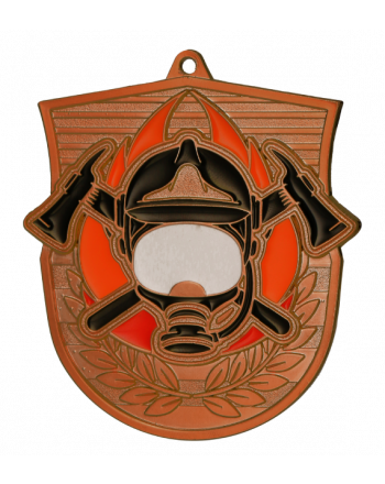 Medal brąz - strażactwo - medal stalowy
