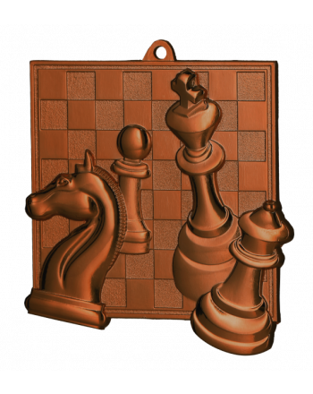 Medal brąz - szachy - medal stalowy