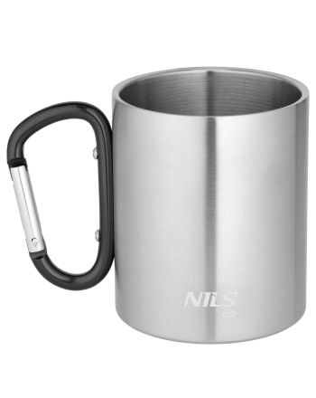 NC17110 KUBEK KEMPINGOWY Z KARABIŃCZYKIEM 300 ML STAL NIERDZEWNA CZARNY NILS CAMP