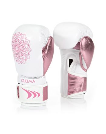Rękawice kobiece MANDALA WHITE/PINK 6 oz