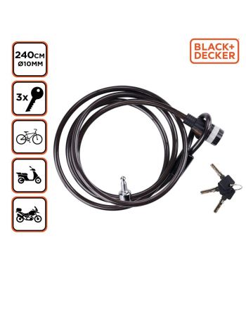 ZAPIĘCIE ROWEROWE LINKA NA ZAMEK 10x2400MM FAMILY BLACK+DECKER